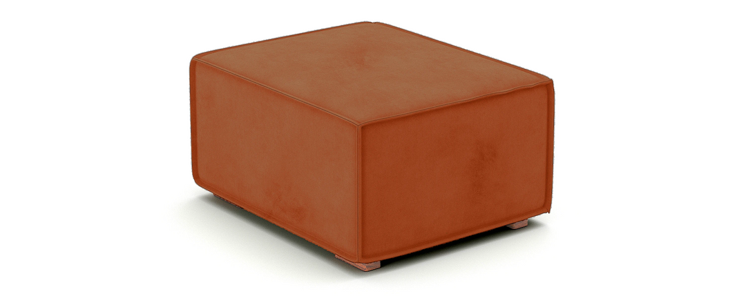 Hudson Ottoman Velvet Burnt Orange