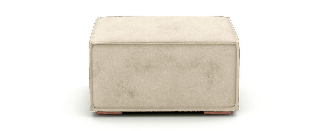 Hudson Ottoman Velvet Cream Vanilla