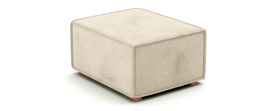Hudson Ottoman Velvet Cream Vanilla