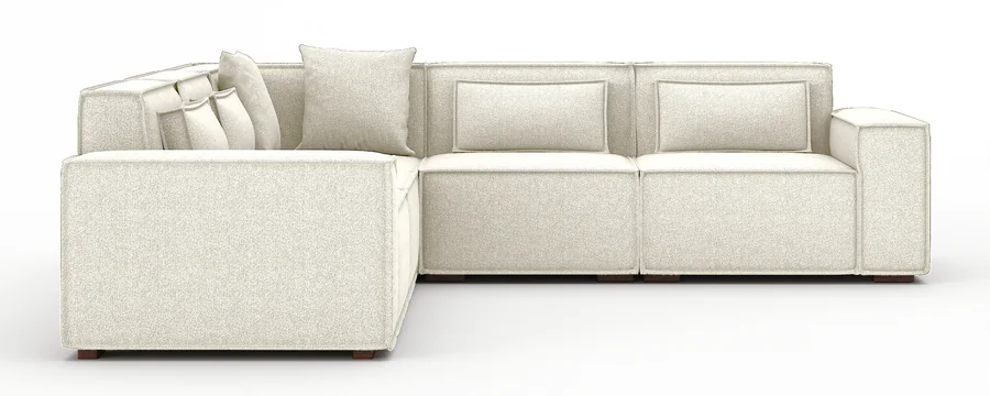 Hudson 5 Seater Corner Sofa Linen Cream Cloud