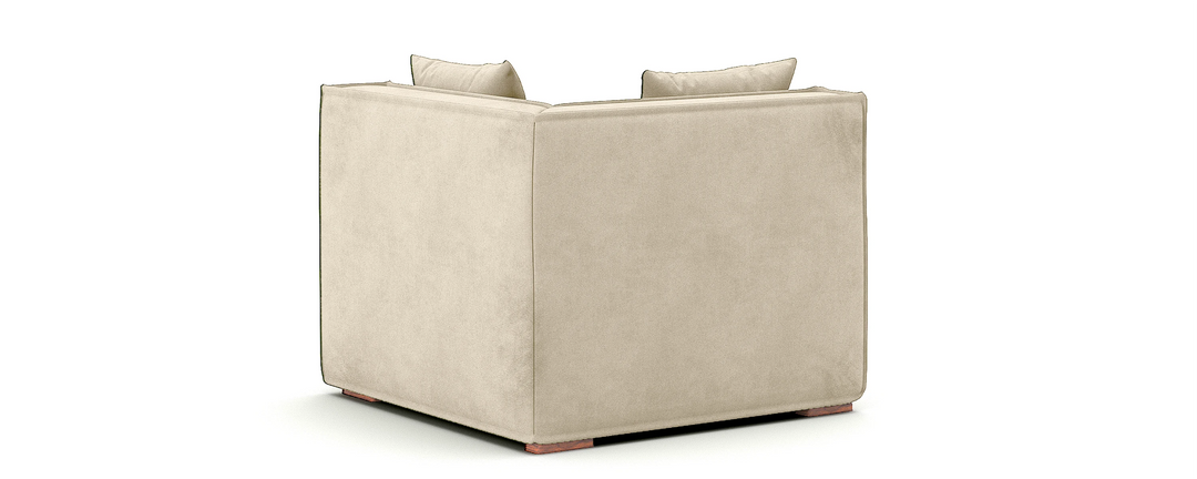 Hudson Corner Piece Modular Velvet Cream Vanilla
