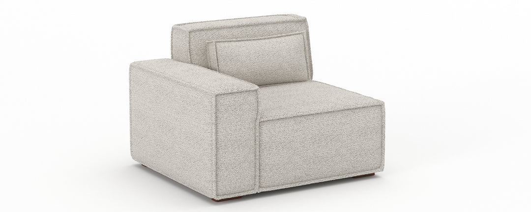 Hudson Left Piece Modular Boucle Cream Teddy