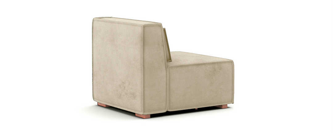 Hudson Single Seat Modular Velvet Cream Vanilla