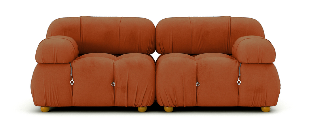 Soho 2 Seater Sofa Velvet Burnt Orange