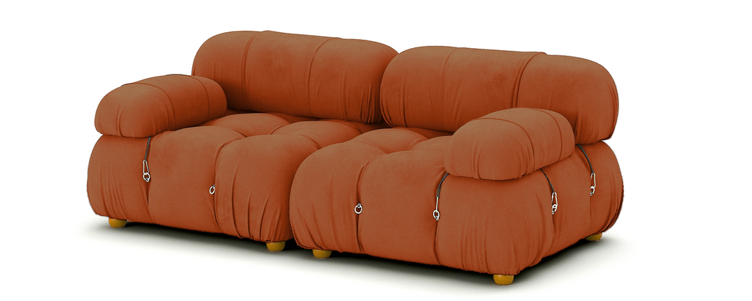 Soho 2 Seater Sofa Velvet Burnt Orange