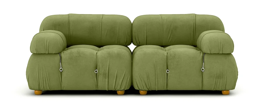 Soho 2 Seater Sofa Velvet Moss Green
