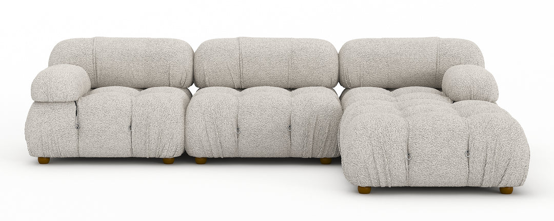 Soho 3 Seater Right Hand Chaise Corner Sofa Boucle Cream Teddy