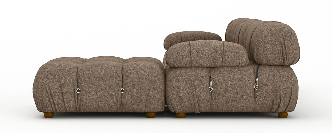 Soho 3 Seater Right Hand Chaise Corner Sofa Linen Mocha Brown