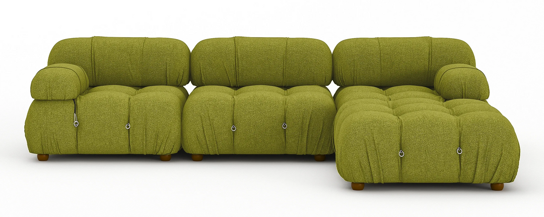 Soho 3 Seater Right Hand Chaise Corner Sofa Linen Olive Green