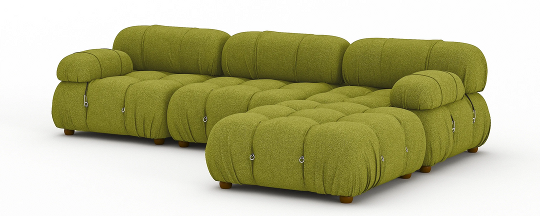 Soho 3 Seater Right Hand Chaise Corner Sofa Linen Olive Green
