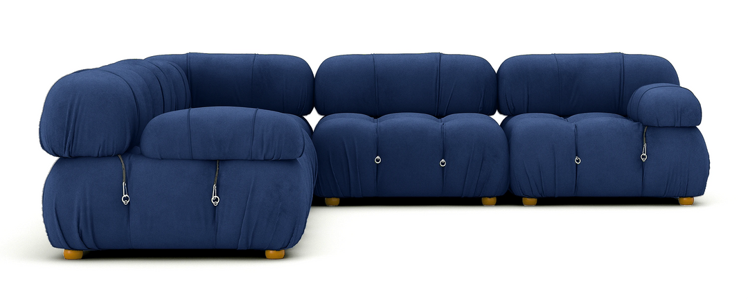 Soho 5 Seater Corner Sofa Velvet Sapphire Blue