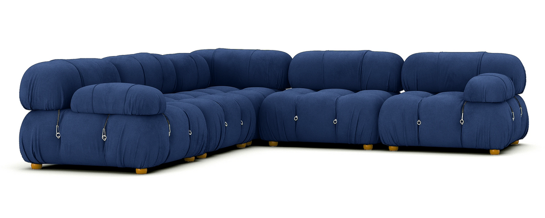 Soho 5 Seater Corner Sofa Velvet Sapphire Blue