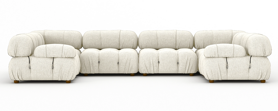 Soho 6 Seater U Shape Sofa Linen Cream Cloud
