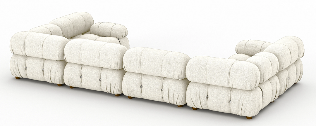 Soho 6 Seater U Shape Sofa Linen Cream Cloud