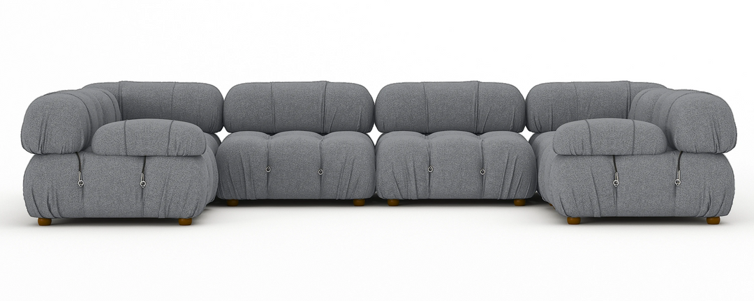 Soho 6 Seater U Shape Sofa Linen Grey