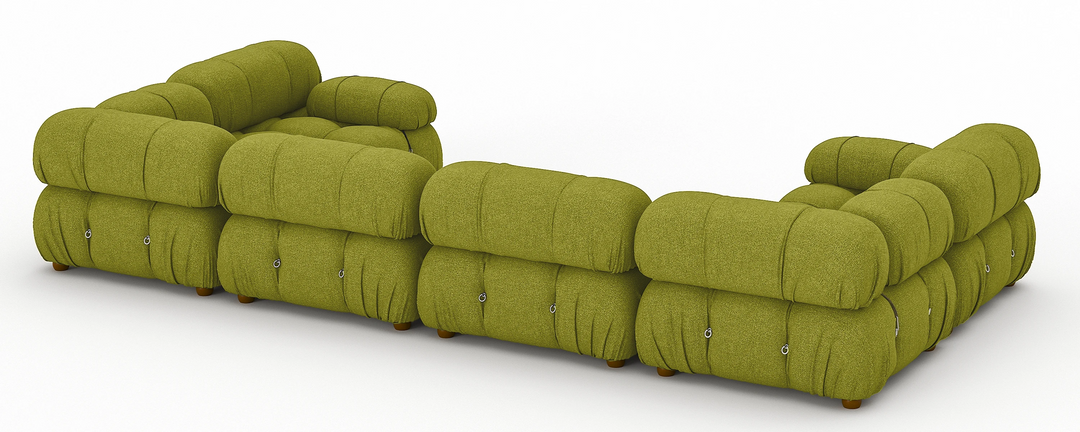 Soho 6 Seater U Shape Sofa Linen Olive Green
